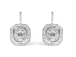 Diamond Drop Invisible Set Octagon Earrings 1.43CT T.W. - HANIKEN JEWELERS NEW-YORK