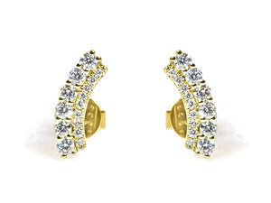 0.52CT T.W. Yellow Gold Pave Diamond Earrings - HANIKEN JEWELERS NEW-YORK