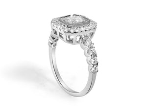 Octagon Emerald Cut Diamond Coctail Ring - HANIKEN JEWELERS NEW-YORK
