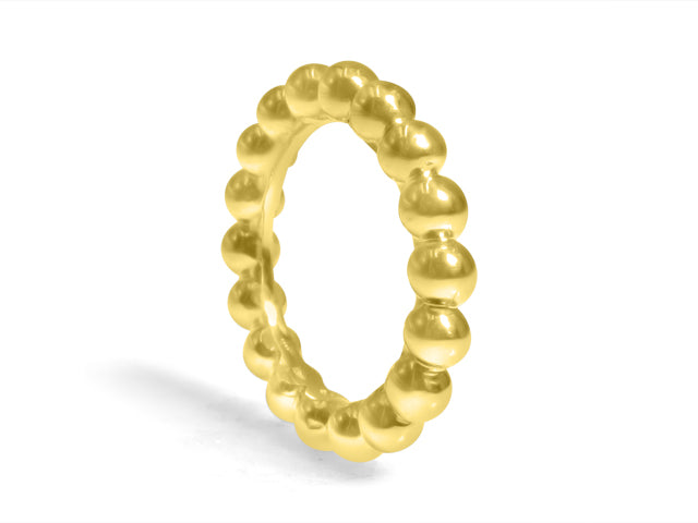 Beaded Yellow Gold Ring