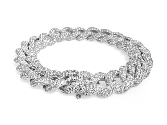 Diamond 13.03CT T.W. Pave Link Bracelet - HANIKEN JEWELERS NEW-YORK
