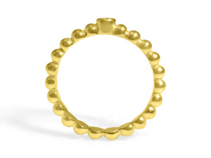 Bezel Set  Beaded Diamond Ring - HANIKEN JEWELERS NEW-YORK