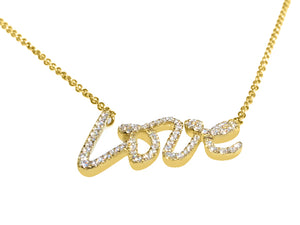 Diamond "LOVE" Pendant Chain Necklace