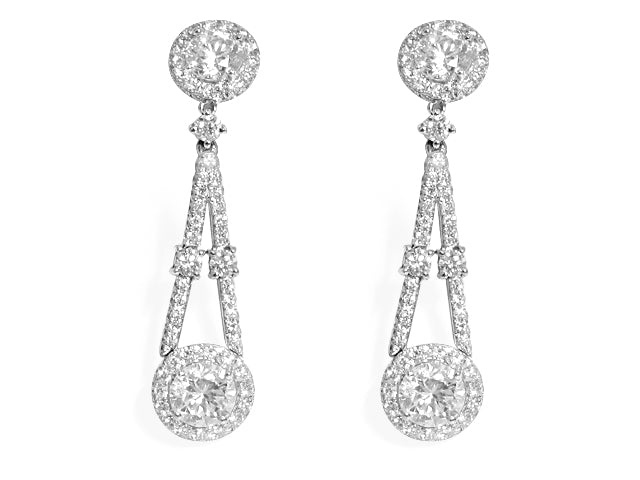 5.24ctw Art Deco Inspired Dangling Diamond Earrings - HANIKEN JEWELERS NEW-YORK