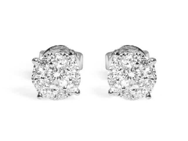 Diamond Invisible Set Stud Earrings
