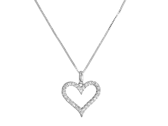 Ladies Diamond Heart Shape Pendant with Chain