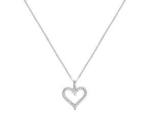 Ladies Diamond Heart Shape Pendant with Chain