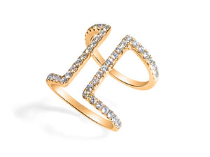 Semi Open Rose Gold and Diamond Ring - HANIKEN JEWELERS NEW-YORK