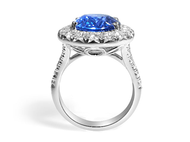 GIA Certified Ladies Diamond 6.89ct Tanzanite Ring - HANIKEN JEWELERS NEW-YORK