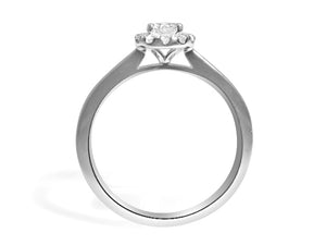 Round Brilliant-cut Shape Diamond Halo White Gold Ring
