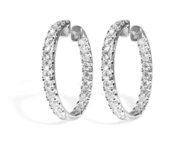 3.69ctw Diamond Hoop Earrings - HANIKEN JEWELERS NEW-YORK