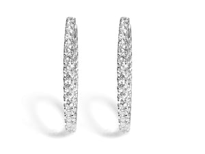 1.30ctw Ladies Diamond Hoop Earrings - HANIKEN JEWELERS NEW-YORK