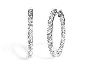 1.30ctw Ladies Diamond Hoop Earrings - HANIKEN JEWELERS NEW-YORK