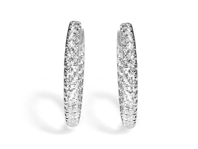 1.92ctw Ladies Diamond Hoop Earrings - HANIKEN JEWELERS NEW-YORK