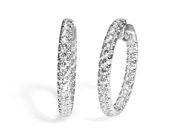 1.92ctw Ladies Diamond Hoop Earrings - HANIKEN JEWELERS NEW-YORK