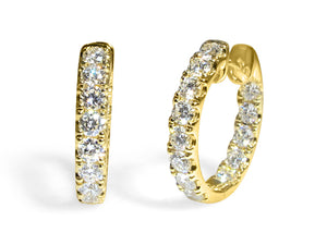 2.15ctw Ladies Diamond Hoop Earrings - HANIKEN JEWELERS NEW-YORK