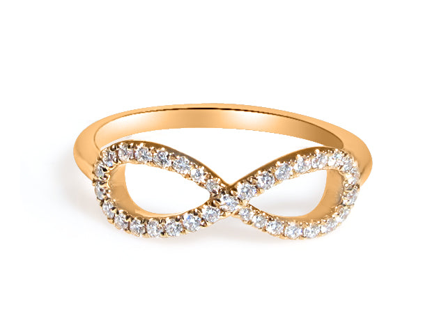 Rose Gold 0.21ct Eternity Symbol Diamond Ring - HANIKEN JEWELERS NEW-YORK