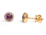 Pink Sapphire & Diamond  Earrings