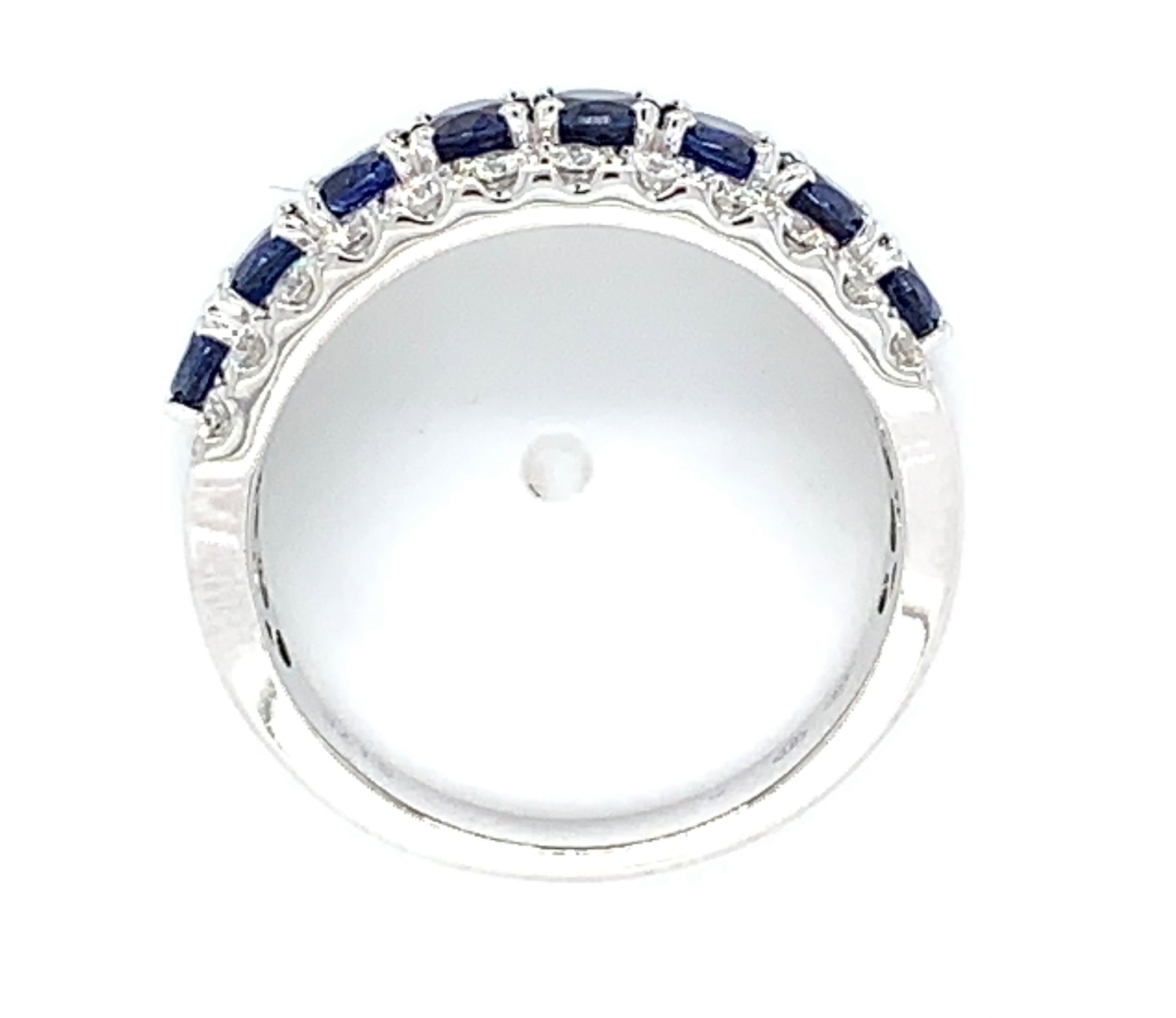 Ladies Diamond and Blue Sapphire Ring