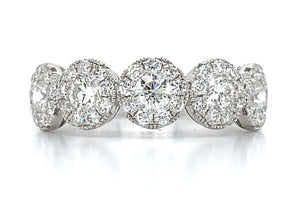 0.86CT T.W. Ladies Five Stone Invisible Set Diamond Ring