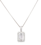 ﻿﻿﻿Emerald Shape 1.36ct tw Diamond Invisible-set Pendant Necklace