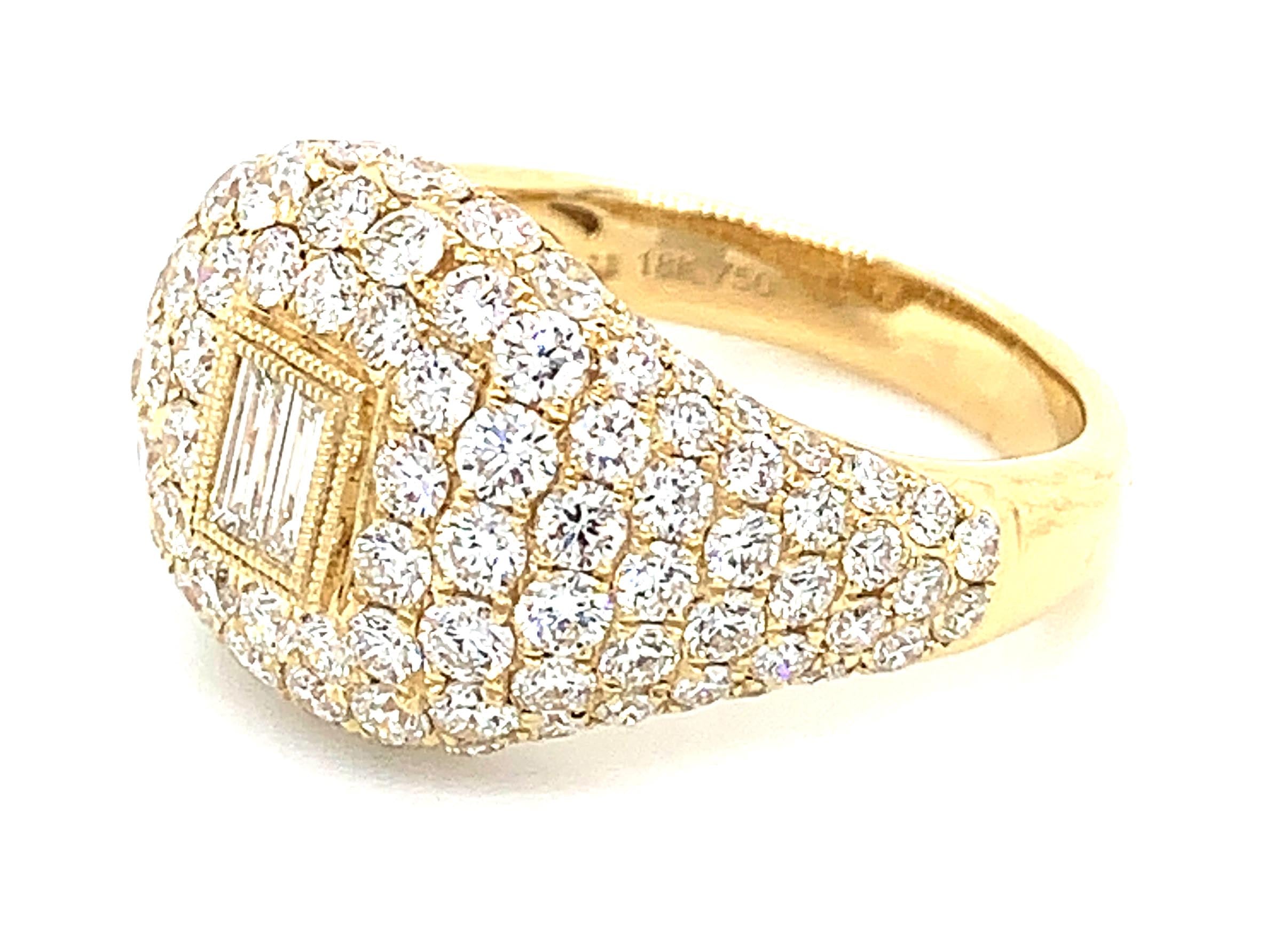 engagement ring pave diamond wedding gold ring anniversary Haniken Jewelers New York