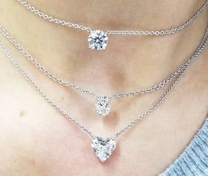 1.50ct Diamond Heart Solitaire Pendant Necklace