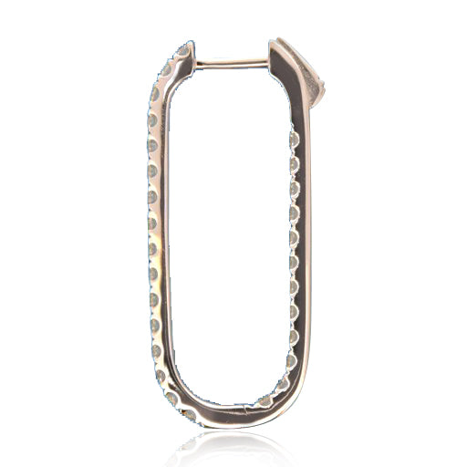 1.74ct tw Inside-out Diamond Paper-clip Hoop Earrings